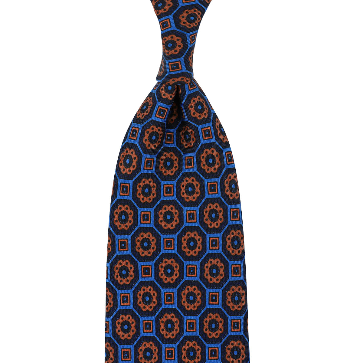 Ancient Madder Silk Tie - Madder Blue - Hand-Rolled