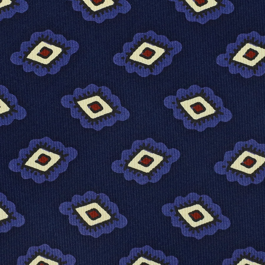 Ancient Madder Silk Bespoke Tie - Navy
