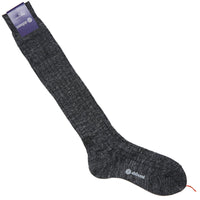Knee Socks - Ribbed - Charcoal - Pure Linen