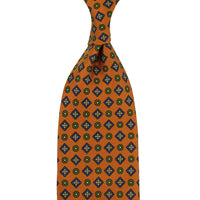 Floral Printed Silk Tie - Terracotta - Hand-Rolled