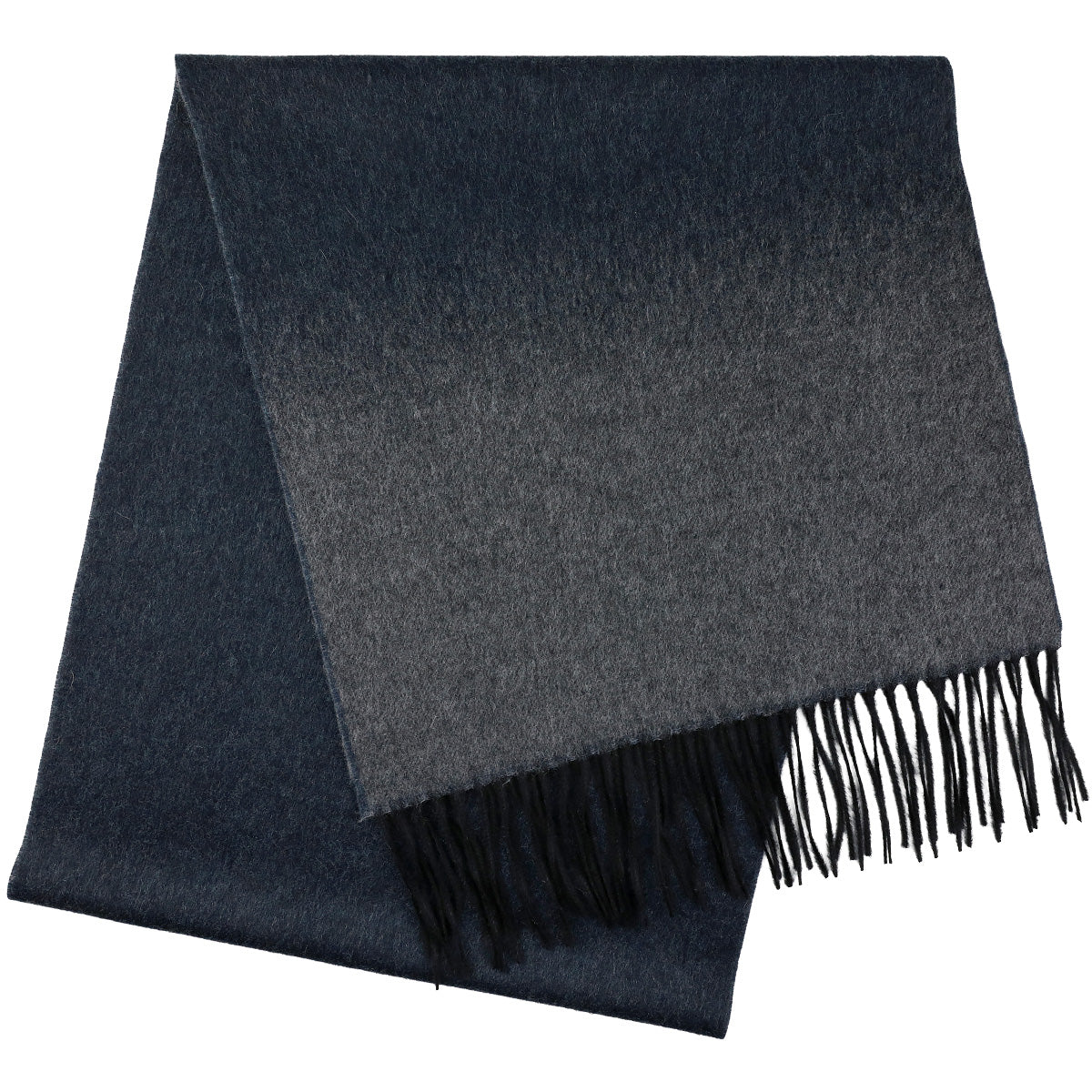 Faded Zibellino Cashmere Scarf - Navy / Grey