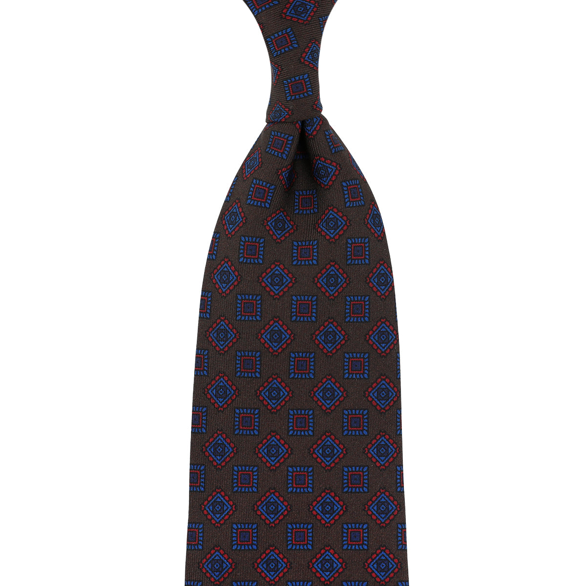 Ancient Madder Silk Tie - Brown - Hand-Rolled