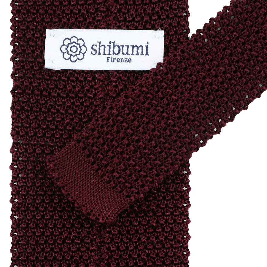 Silk Knit Tie - Burgundy