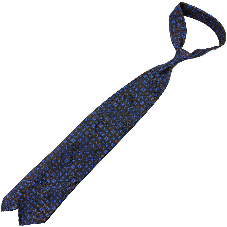 Ancient Madder Silk Tie - Espresso - Hand-Rolled