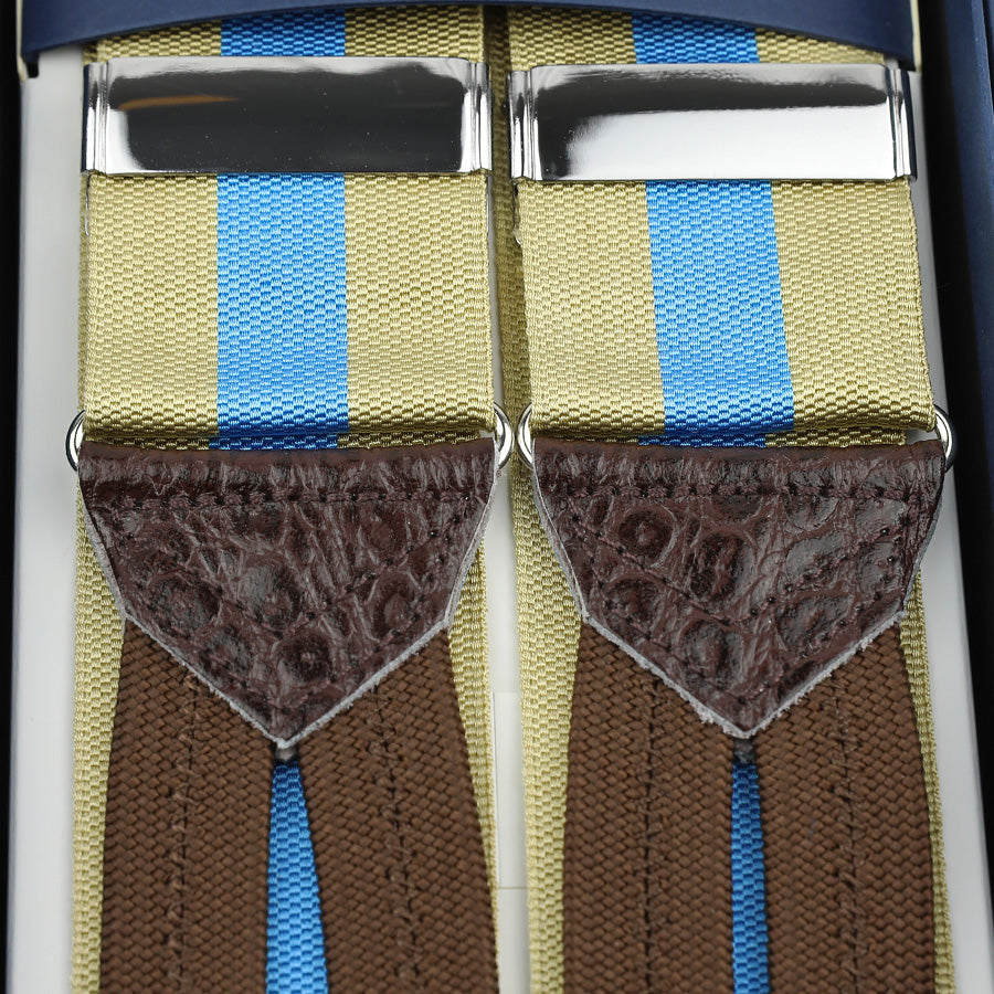 Barathea Braces - Beige / Blue