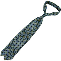 Floral Printed Silk Tie - Madder Green - Hand-Rolled
