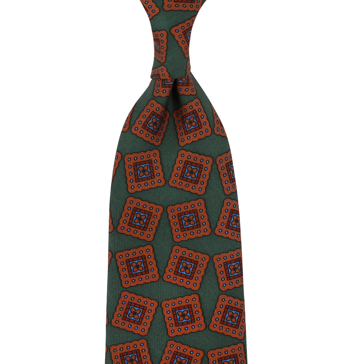 Ancient Madder Silk Tie - Forest - Hand-Rolled