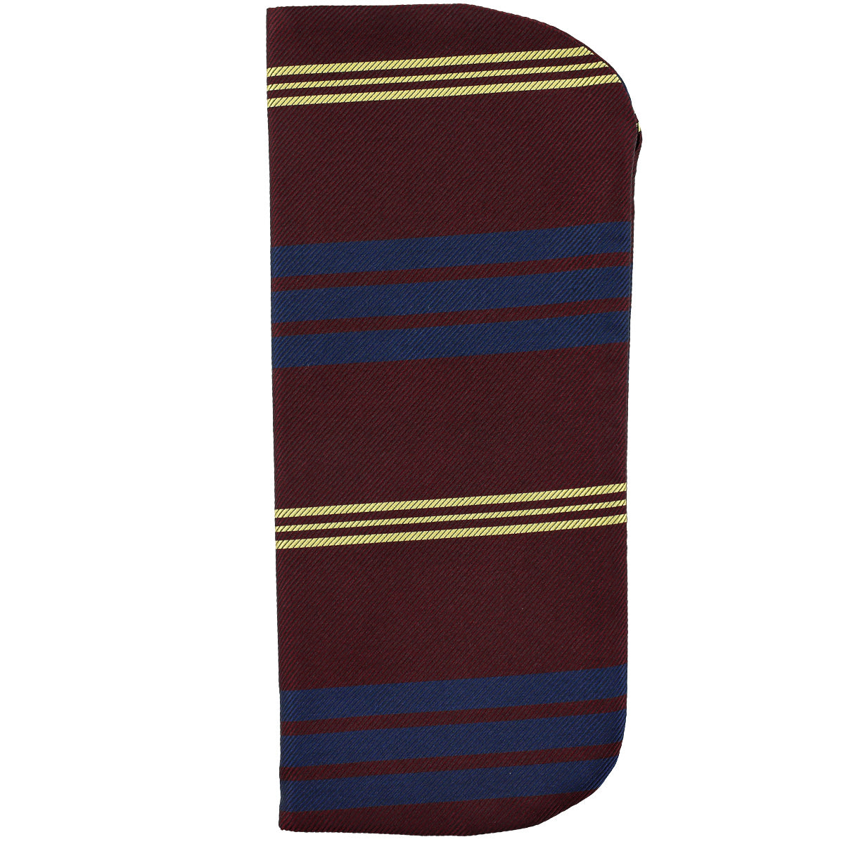 Repp Stripe Silk Glasses Case - Burgundy