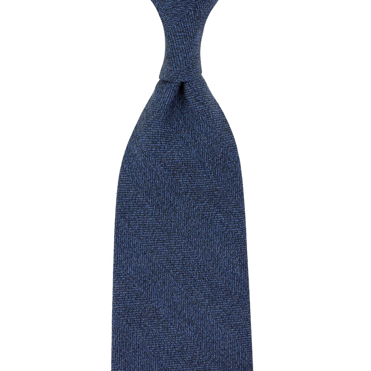 Herringbone Cotton / Silk Tie - Camel - Denim-Rolled