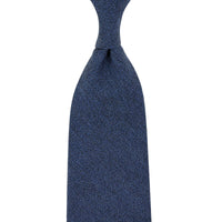 Herringbone Cotton / Silk Tie - Denim - Hand-Rolled