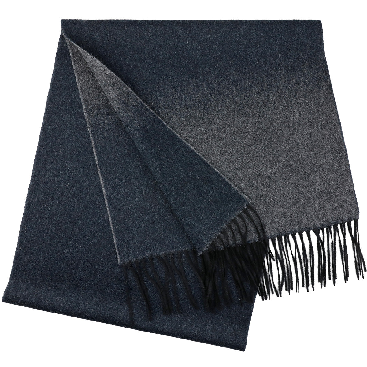 Faded Zibellino Cashmere Scarf - Navy / Grey