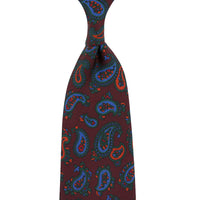 Ancient Madder Silk Tie - Burgundy - Hand-Rolled