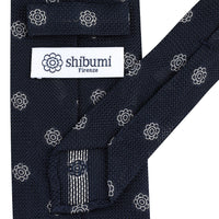 Shibumi-Flower Fina Grenadine Silk Tie - Navy