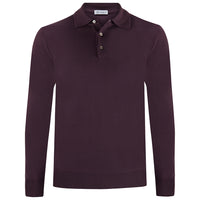 Merino Wool Knitted Polo - Egglant