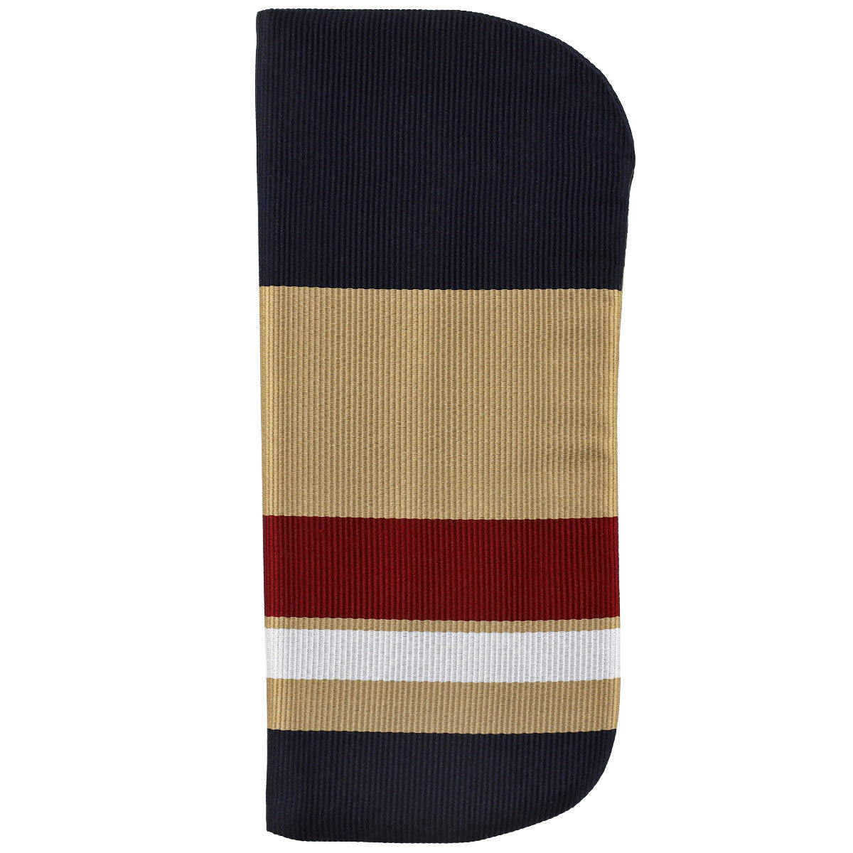 Repp Stripe Silk Glasses Case - Navy / Beige