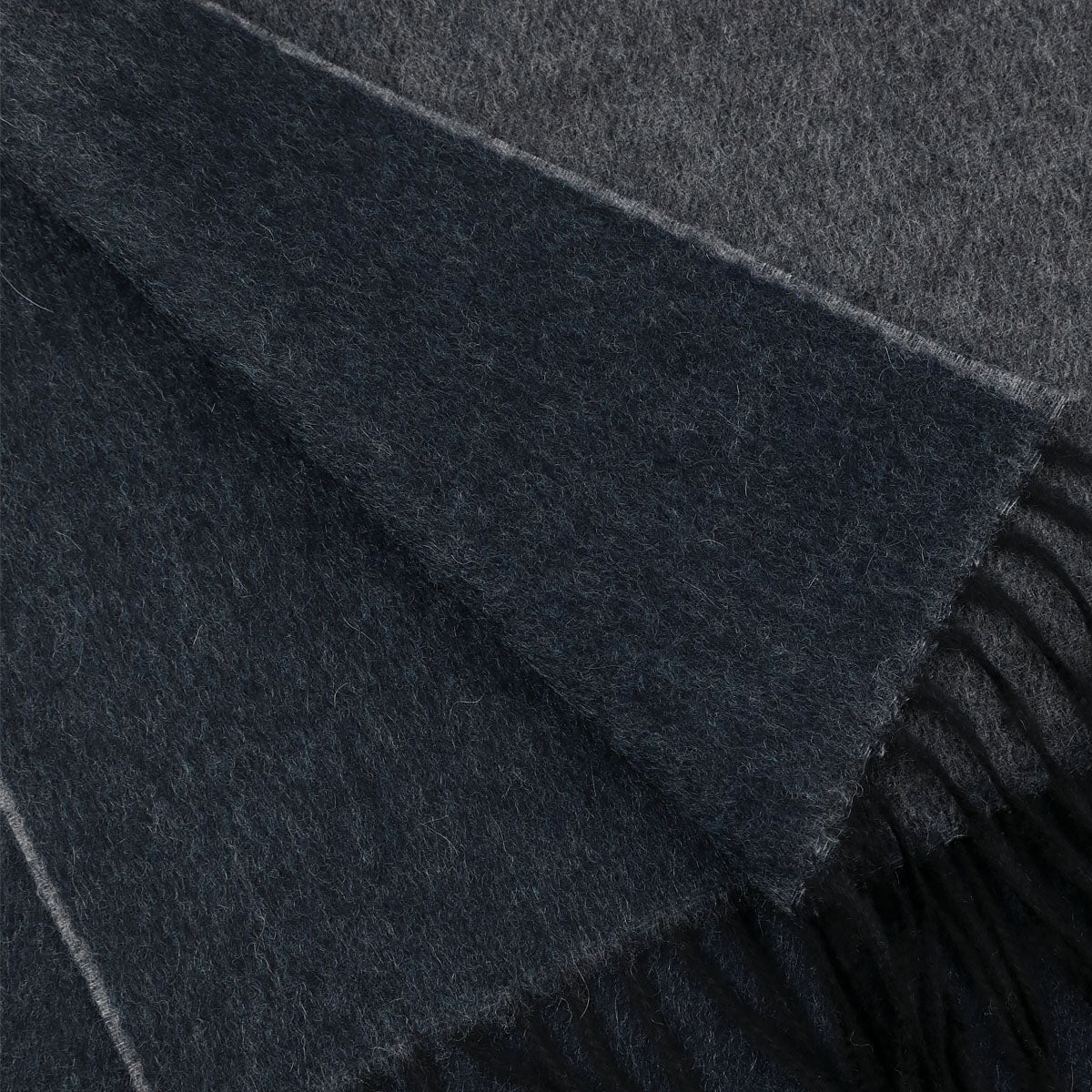 Faded Zibellino Cashmere Scarf - Navy / Grey