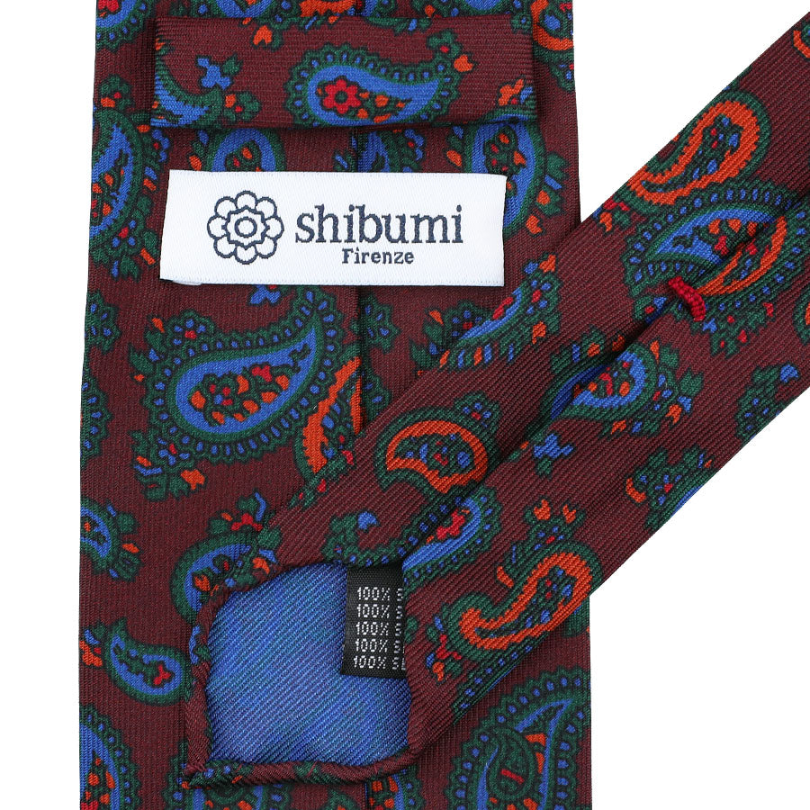 Ancient Madder Silk Tie - Burgundy - Hand-Rolled