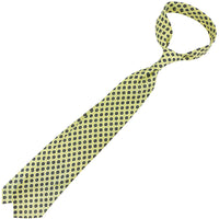 Shibumi-Flower Printed Linen Tie - Pale Yellow - Hand-Rolled