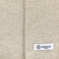 Cashmere Herringbone Scarf - Beige