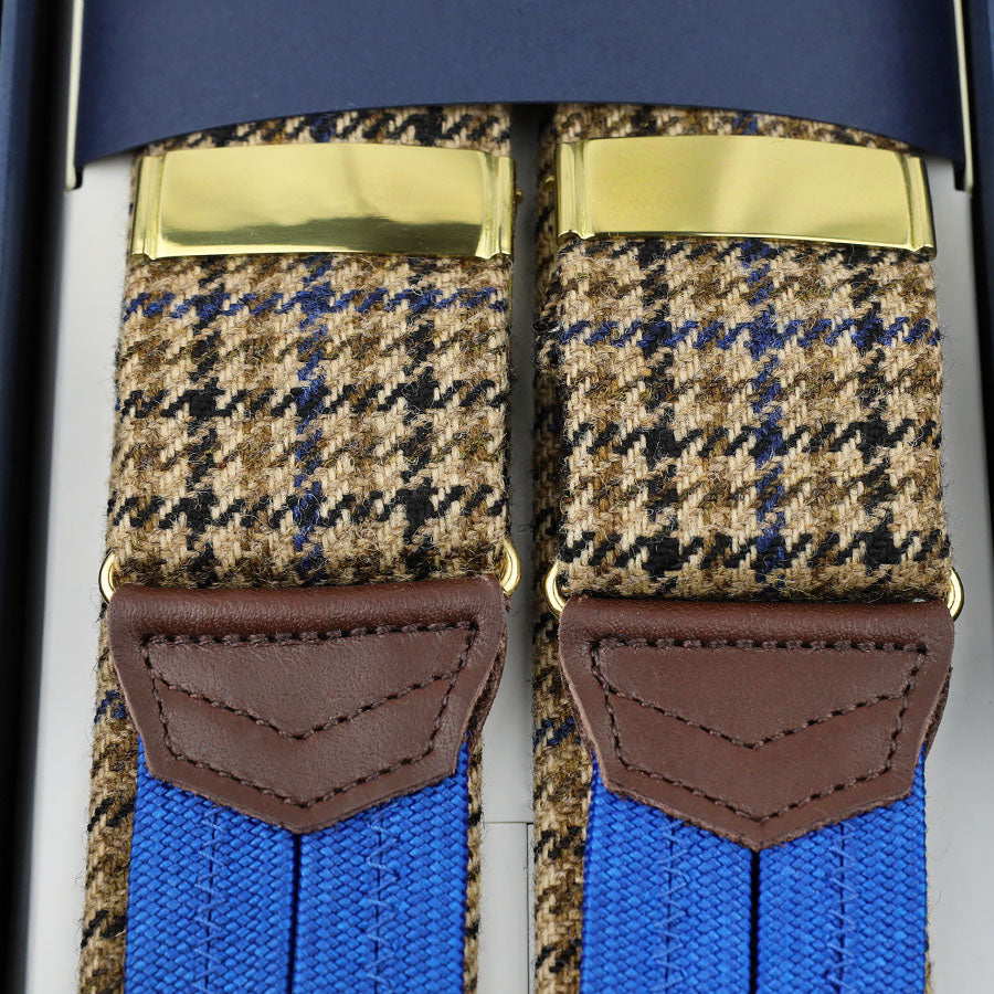 A. Moon Wool Braces - Beige Houndstooth