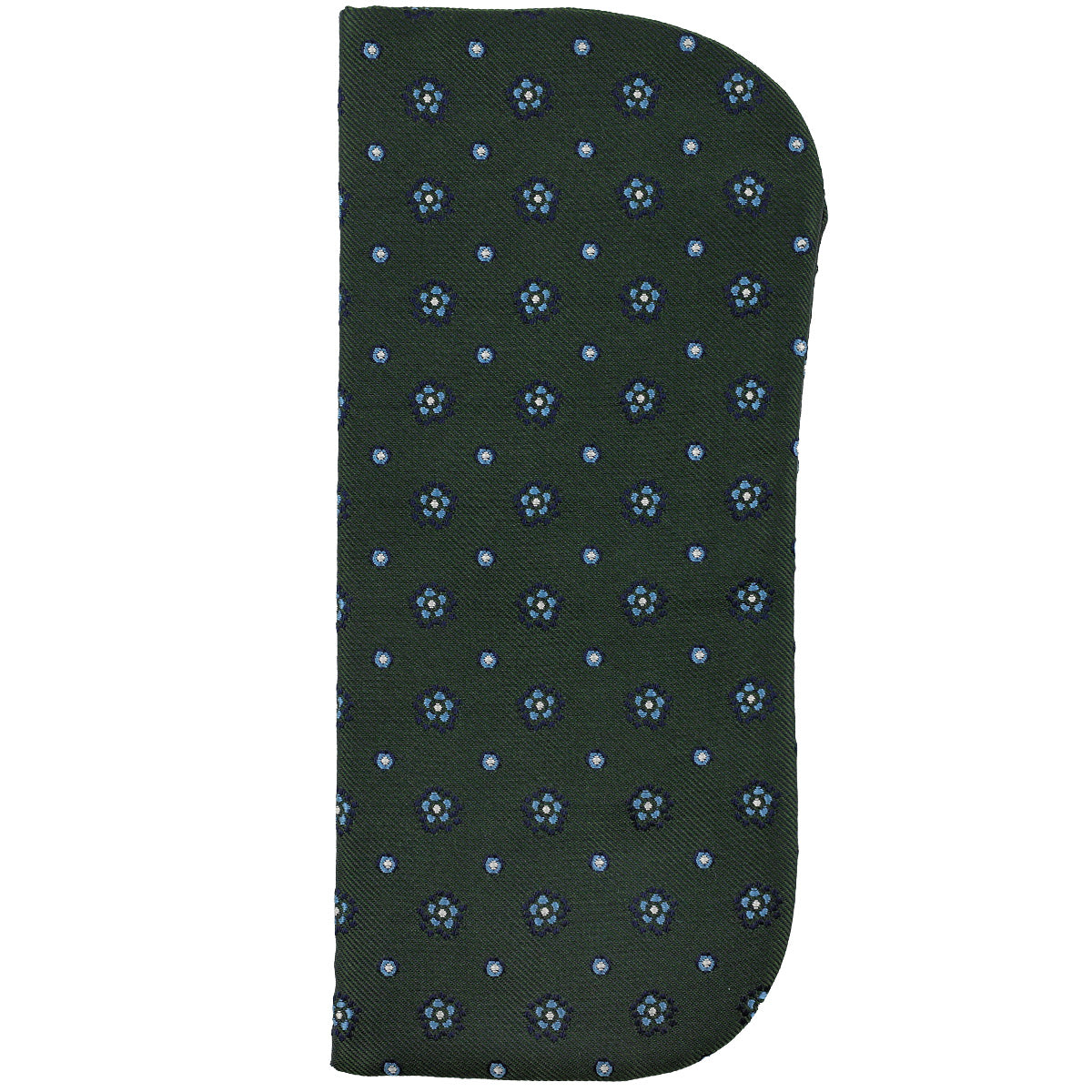 Floral Jacquard Silk Glasses Case - Forest