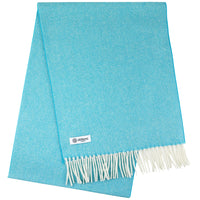 Cashmere Herringbone Scarf - Turquoise