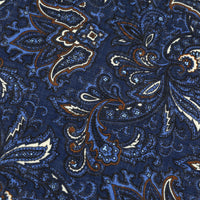 Paisley Motif Wool / Silk Pocket Square - Brown - 40x40cm