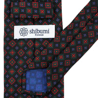 Ancient Madder Silk Tie - Black- Hand-Rolled