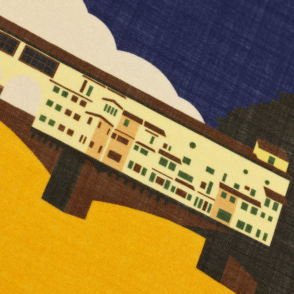 Ponte Vecchio Wool / Silk Pocket Square - Yellow - 40x40cm
