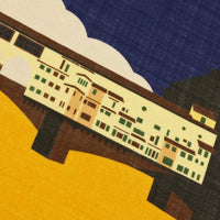 Ponte Vecchio Wool / Silk Pocket Square - Yellow - 40x40cm