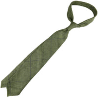 Maison Hellard Glencheck Linen Tie - Olive