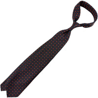 Ancient Madder Silk Tie - Black- Hand-Rolled