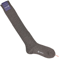 Knee Socks - Ribbed - Beige - Thick Wool