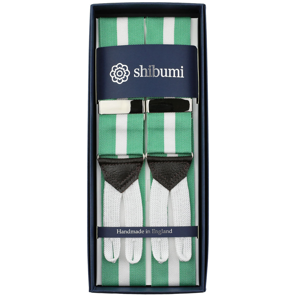 Barathea Braces - Green / White