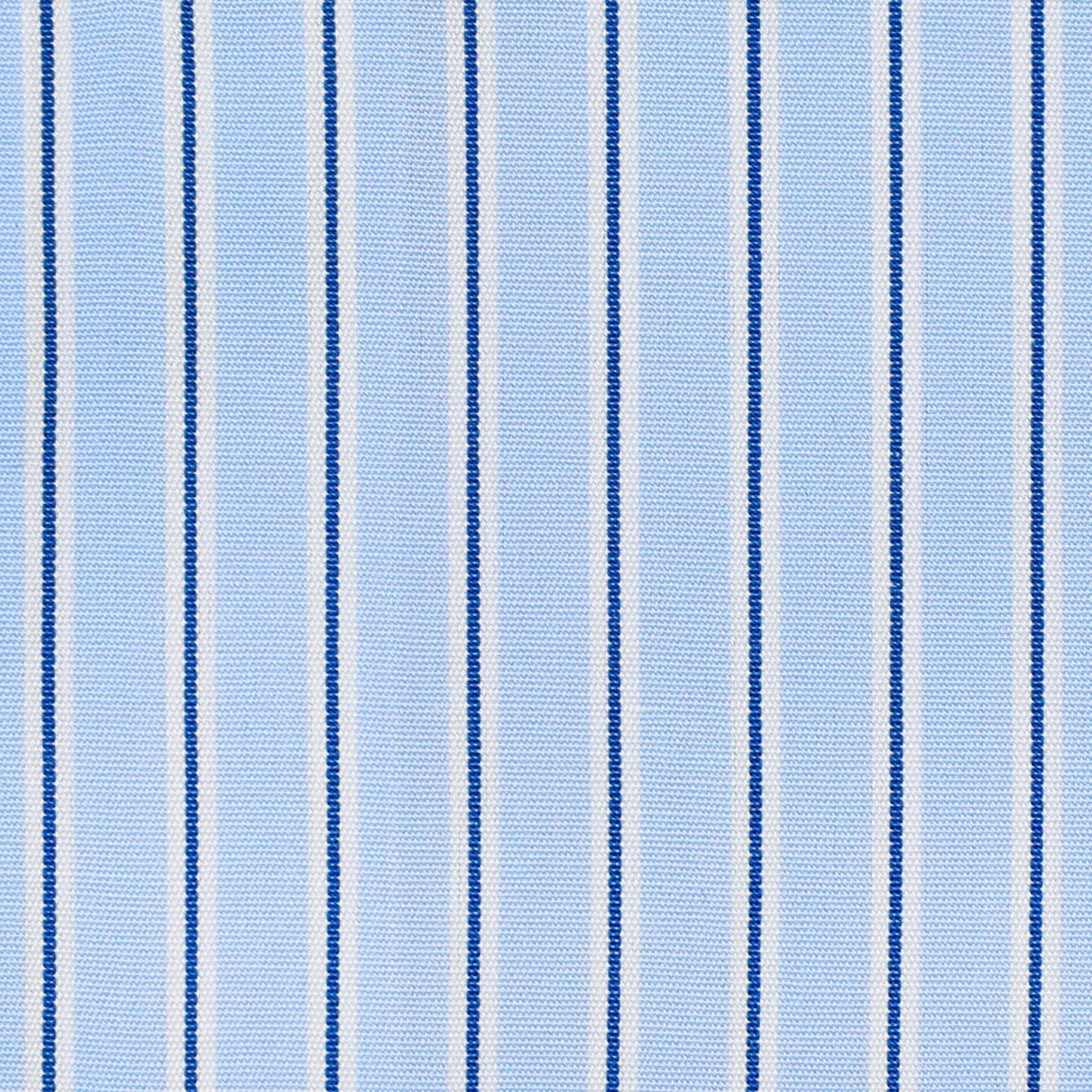 Poplin Semi Spread Shirt - Blue - Ticking Stripe - Cocktail Cuffs