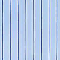 Poplin Semi Spread Shirt - Blue - Ticking Stripe - Cocktail Cuffs