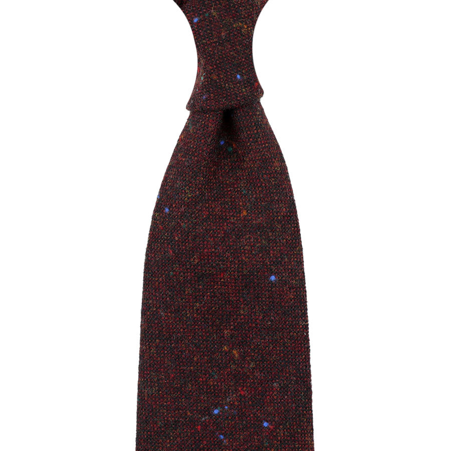 W. Bill Donegal Wool Tie - Burgundy - Hand-Rolled