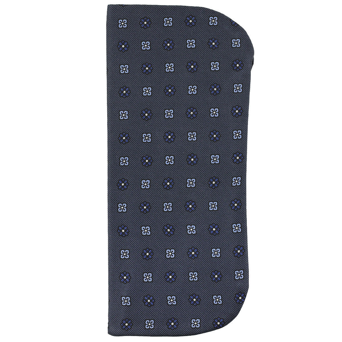Floral Printed Silk Glasses Case - Grey