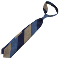 Japanese Boucle Silk Tie - Navy / Blue / Beige