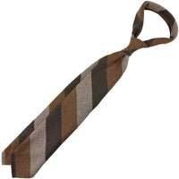 Striped Cashmere Tie - Brown / Copper / Beige