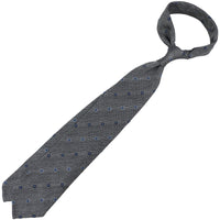 Floral Fina Grenadine Silk Tie - Grey - Hand-Rolled