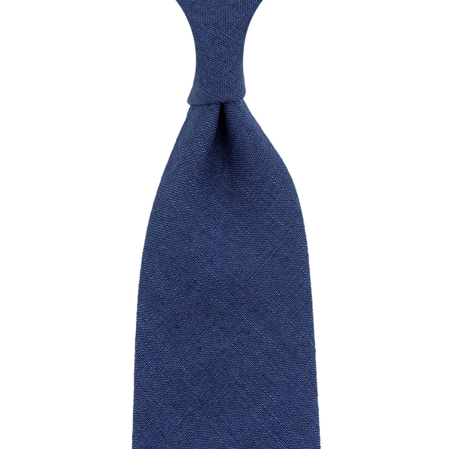 Japanese Ramie Bespoke Tie - Light Navy