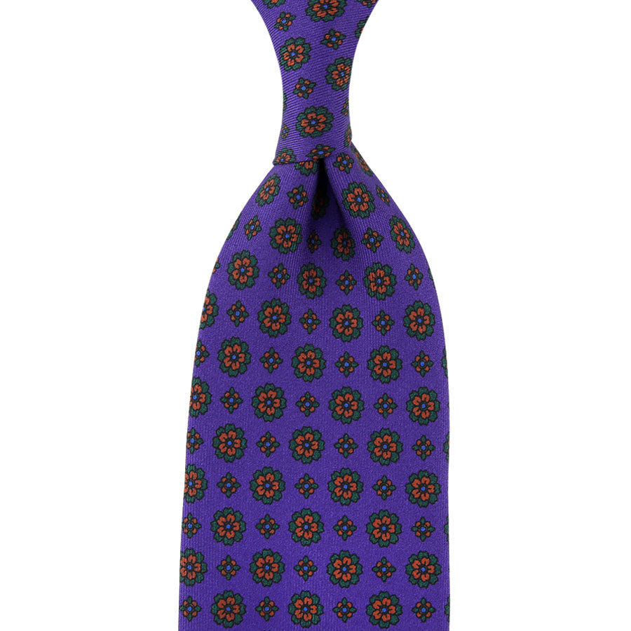 Ancient Madder Silk Tie - Purple - Hand-Rolled