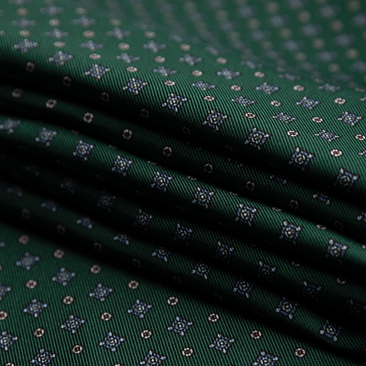 Floral Printed Silk Bespoke Tie - Forest