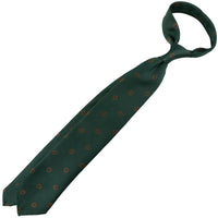Geometrical Jacquard Silk Tie - Forest - Hand-Rolled