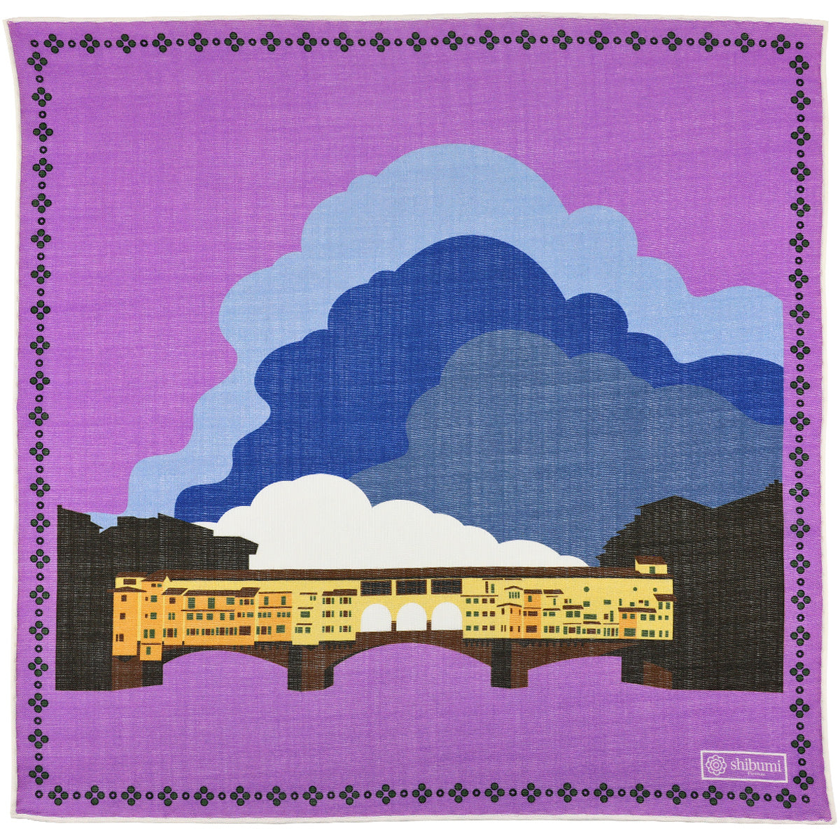 Ponte Vecchio Wool / Silk Pocket Square - Lilac - 40x40cm