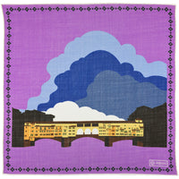 Ponte Vecchio Wool / Silk Pocket Square - Lilac - 40x40cm