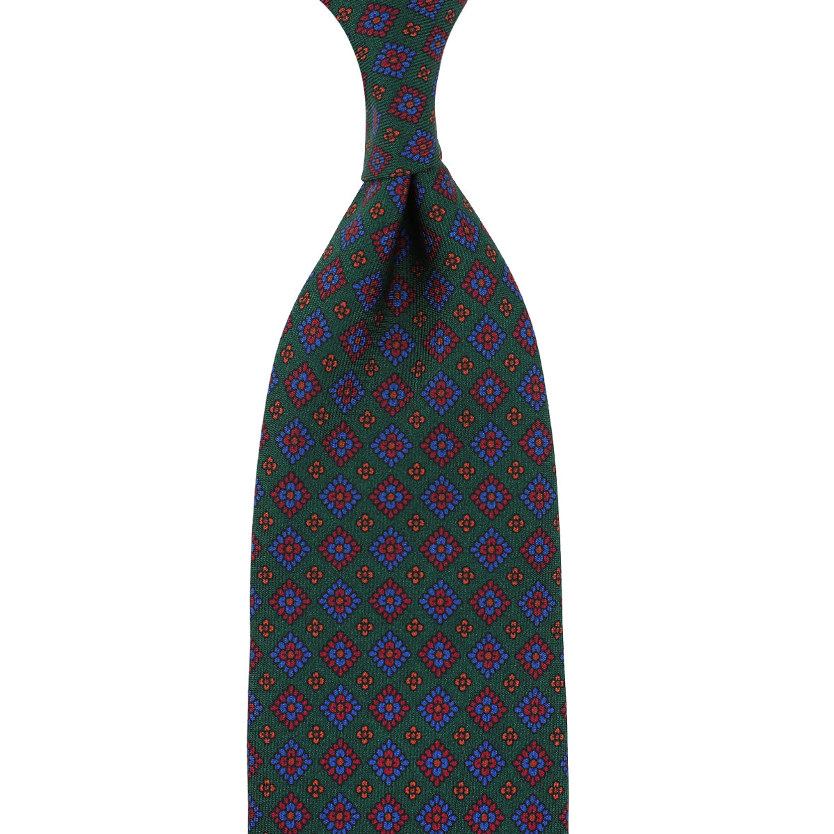 Ancient Madder Silk Tie - Forest - Hand-Rolled