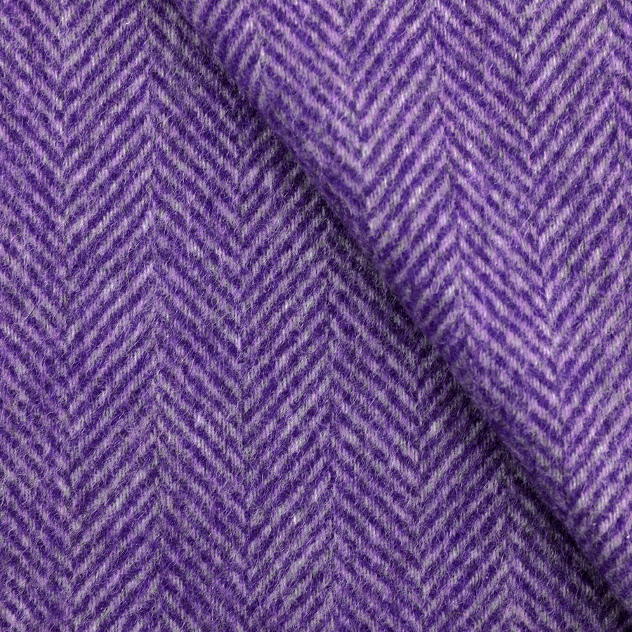 Cashmere Herringbone Scarf - Eggplant