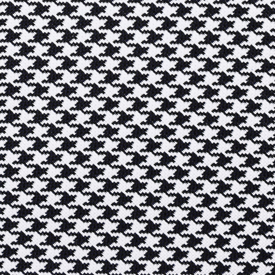 Japanese Houndstooth Silk Tie - Black / White - Hand-Rolled